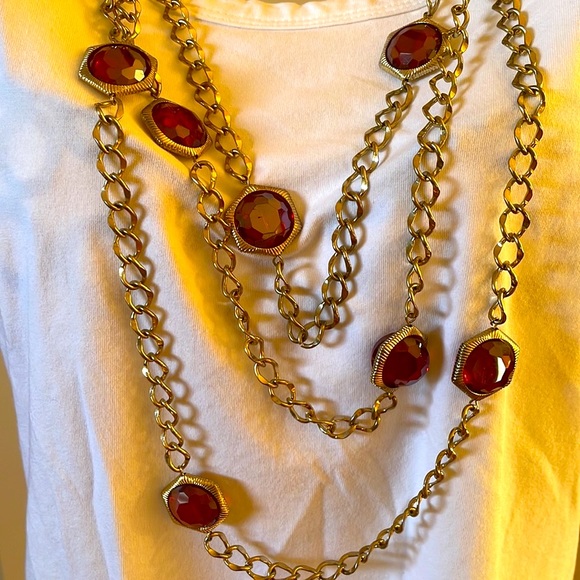 3 Tier Chain Link Necklace - Picture 2 of 2